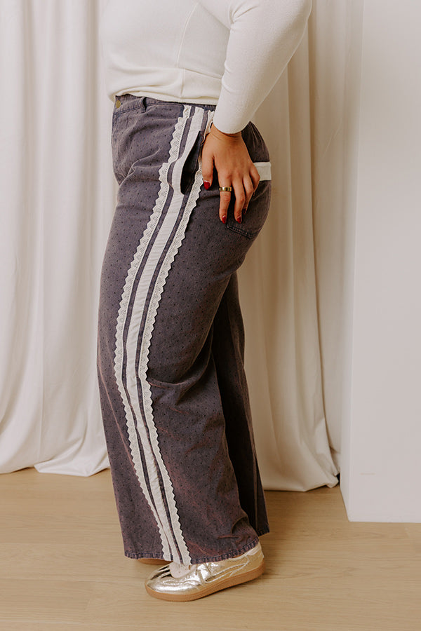 The Lala High Waist Wide Leg Vintage Wash Pants Curves Image - 1