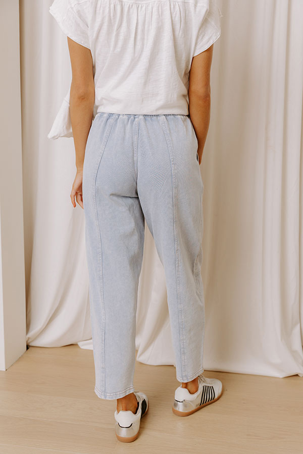 Girl On The Go High Waist Vintage Wash Barrel Leg Pants Image - 5