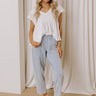 Girl On The Go High Waist Vintage Wash Barrel Leg Pants Image - 1