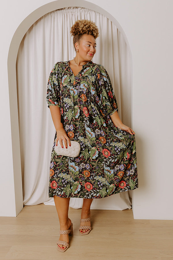 Uptown Views Floral Midi Dress Curves Image - 3