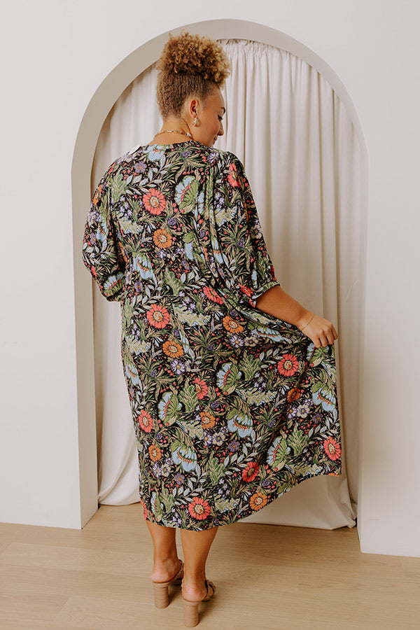Uptown Views Floral Midi Dress Curves Image - 5