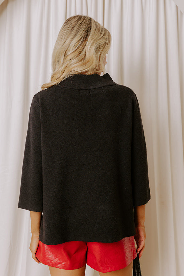 Simply Chic Sweater Top in Black Image - 4