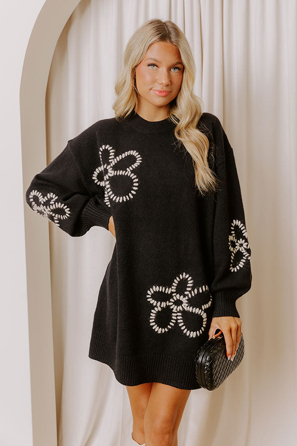 Petal Pop Sweater Mini Dress Image - 4
