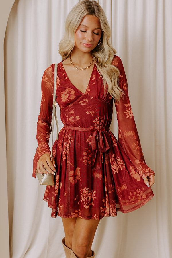 Meadow Charm Floral Mesh Mini Dress Image - 1