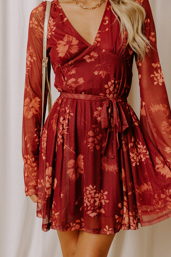 Meadow Charm Floral Mesh Mini Dress Image - 3