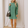 Cozy Cutie Vintage Wash Sweatshirt Mini Dress in Hunter Green Image - 1