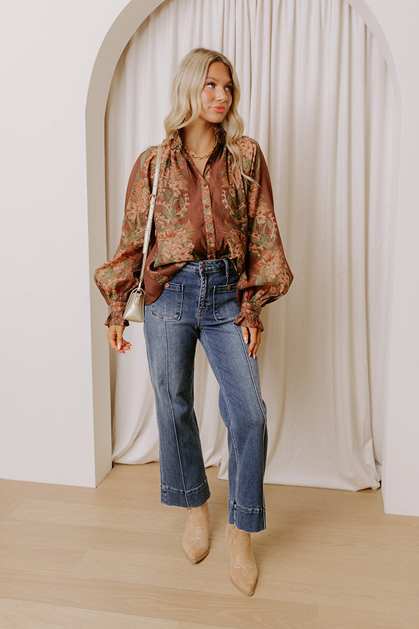 Floral Sonata Button Down Top Image - 4