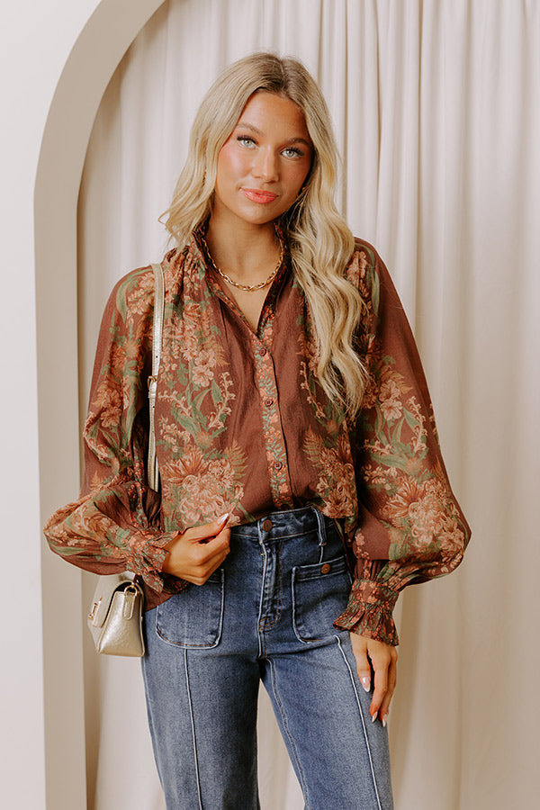 Floral Sonata Button Down Top Image - 3