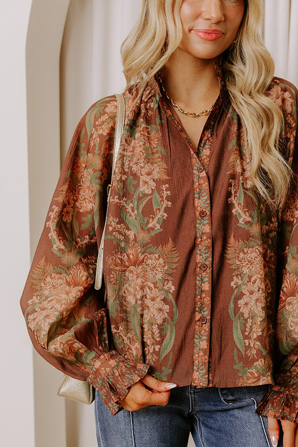 Floral Sonata Button Down Top Image - 2