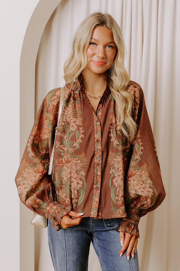 Floral Sonata Button Down Top Image - 1