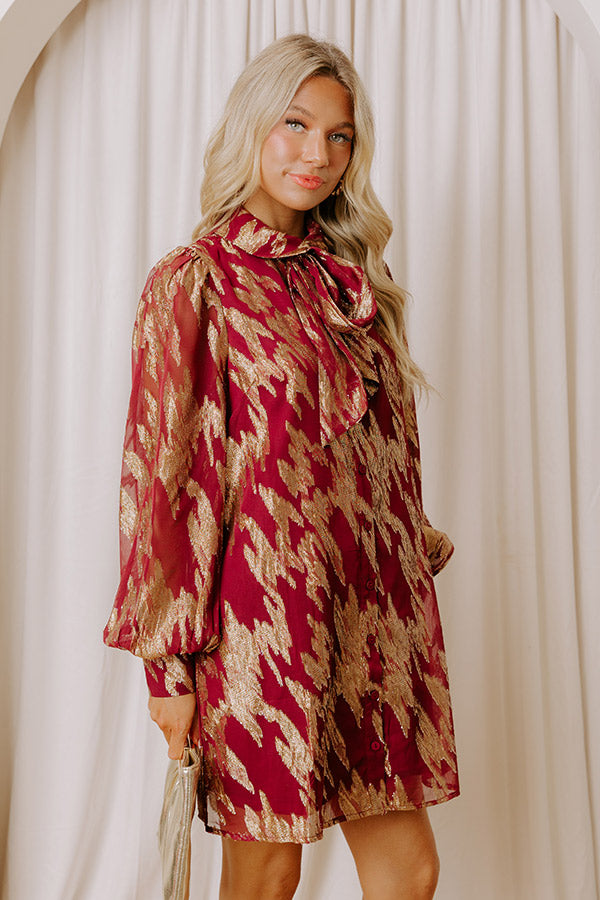 Candlelight Hour Metallic Mini Dress Image - 4