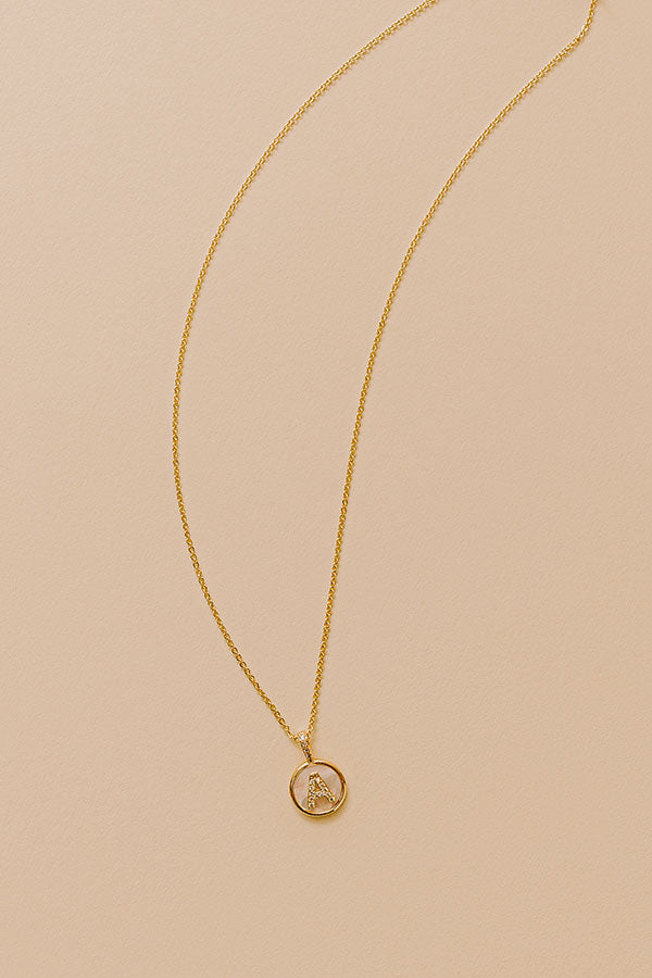 Melinda Maria Baby Love Letters Medallion Necklace Image - 1