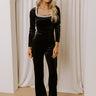 Glamour Rush Jewel Embellished Velvet Jumpsuit in Black Image - 1