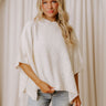 Chic Habits Cable Knit Poncho Top in Cream Image - 1