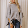Chic Habits Cable Knit Poncho Top in Grey Image - 1