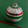 Very Merry Plaid Ball Glass Ornament Image - 1