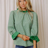 Holiday Chic Knit Top in Green Image - 1