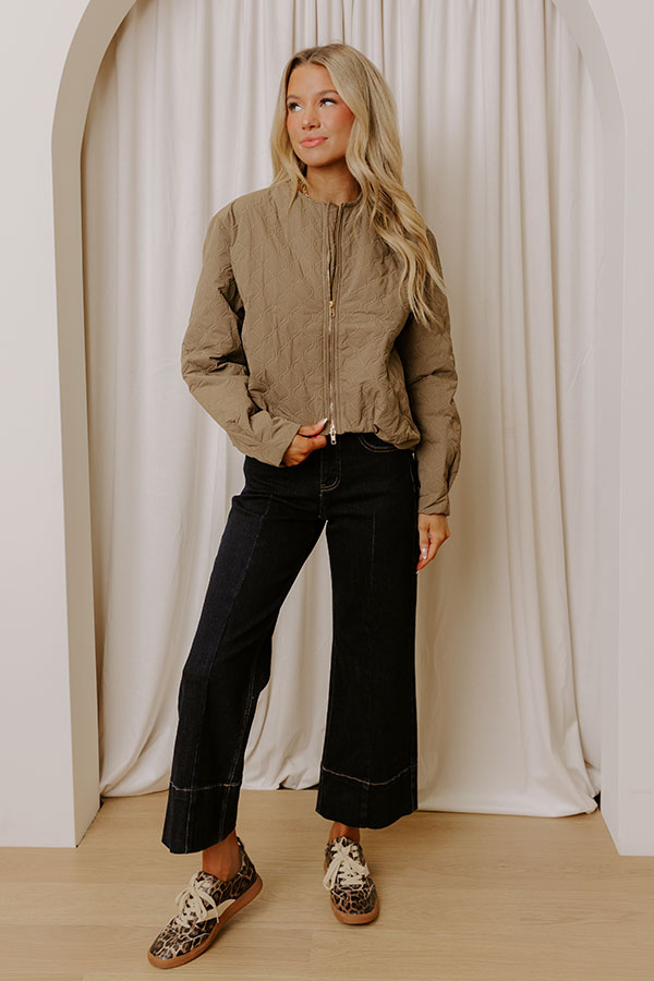 Evening Chill Quilted Jacket in Olive Image - 2