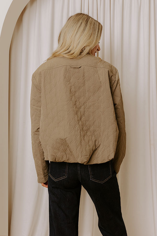 Evening Chill Quilted Jacket in Olive Image - 4