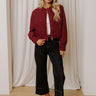 Evening Chill Quilted Jacket in Merlot Image - 1