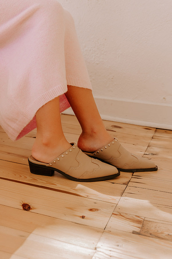 Thalia Faux Leather Western Mules Image - 3