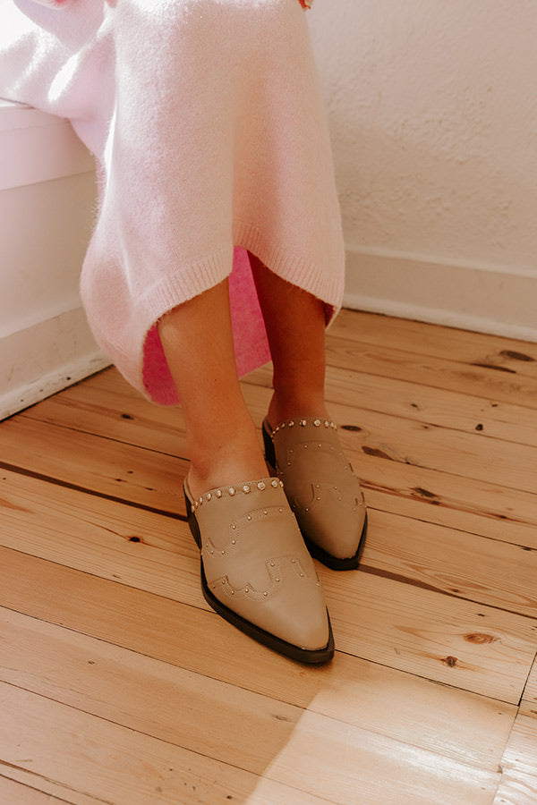 Thalia Faux Leather Western Mules Image - 2