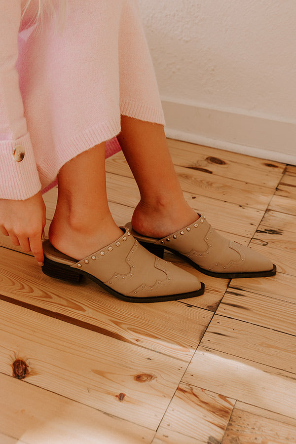 Thalia Faux Leather Western Mules Image - 1