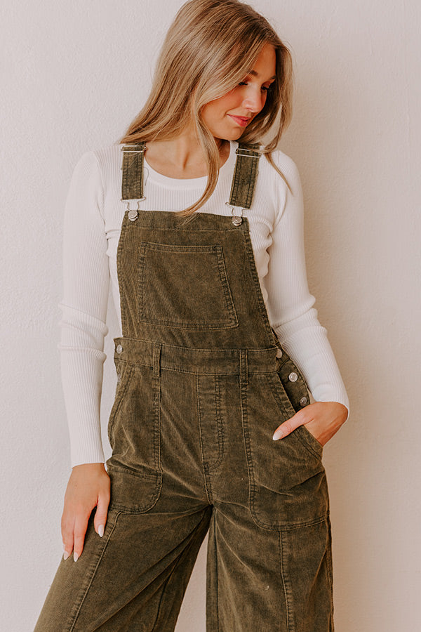 Pick Of The Patch Corduroy Overalls in Olive Image - 2