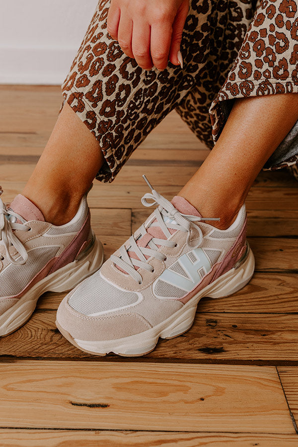 The Dash Faux Suede Sneaker in Blush Image - 2