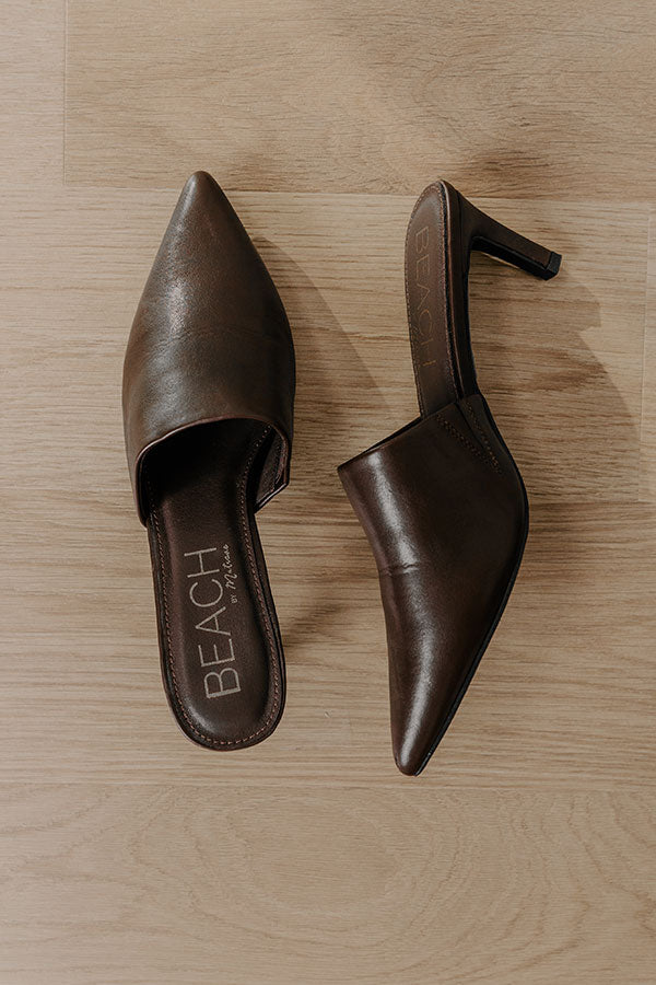 Garret Faux Leather Heeled Mule in Chestnut Image - 3