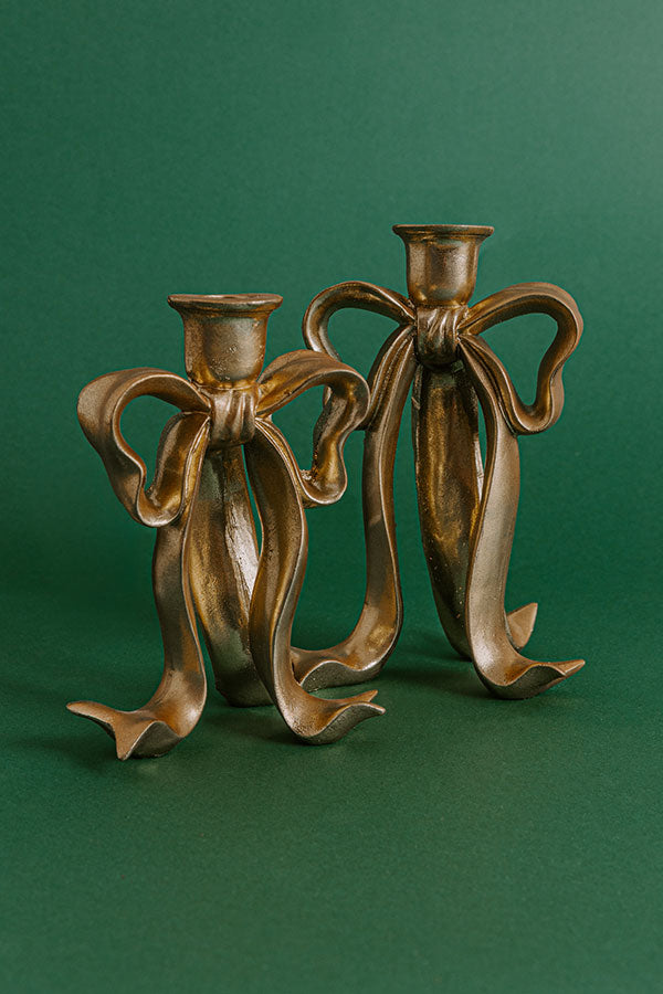 Wrapped In Bows 9 inch Decorative Candle Holder Image - 2
