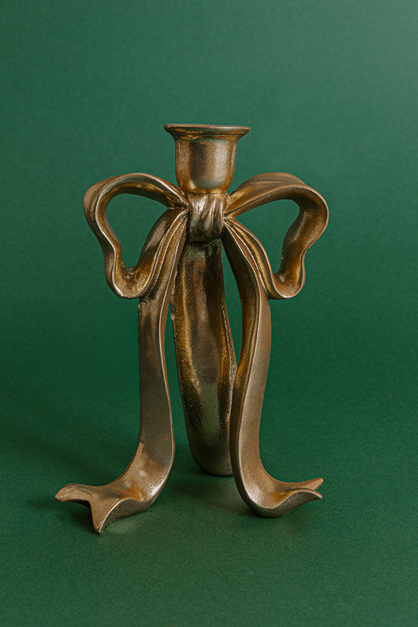 Wrapped In Bows 9 inch Decorative Candle Holder Image - 1