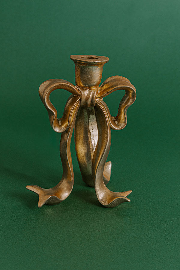 Wrapped In Bows  7.75 inch Decorative Candle Holder Image - 1