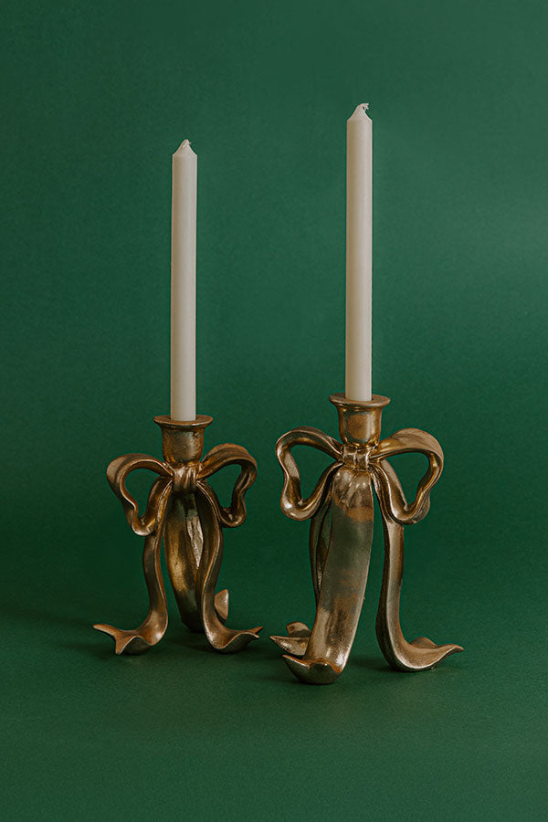 Wrapped In Bows  7.75 inch Decorative Candle Holder Image - 3