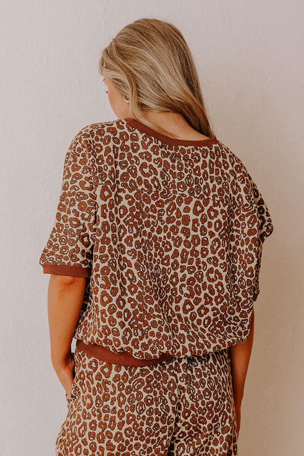 Wild Whisper Leopard Jacquard Top Image - 5