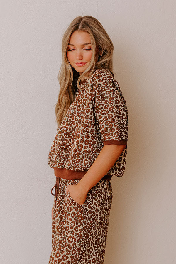 Wild Whisper Leopard Jacquard Top Image - 2