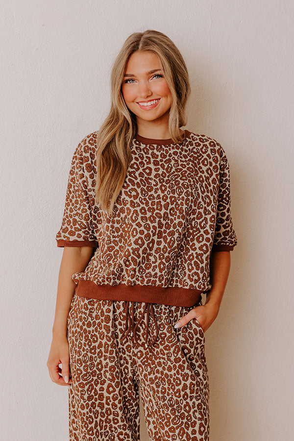 Wild Whisper Leopard Jacquard Top Image - 1