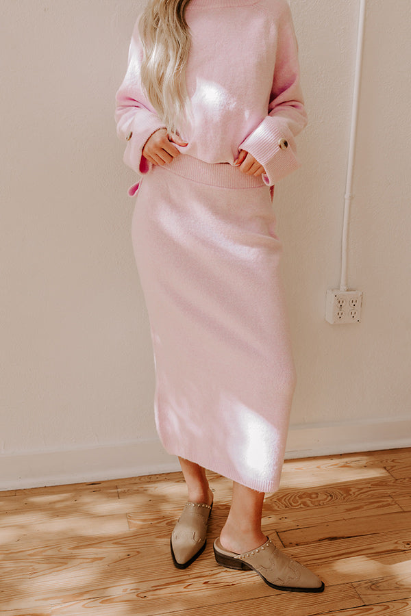 Falling for Cozy High Waist Knit Midi Skirt in Light Lavender Image - 2