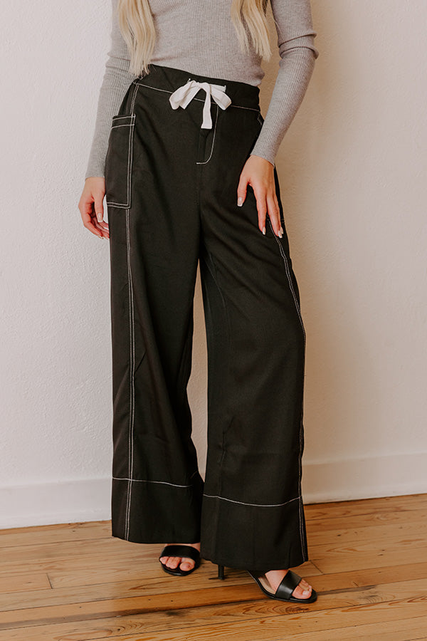 The Lily High Waist Wide Leg Pants in Black Image - 2