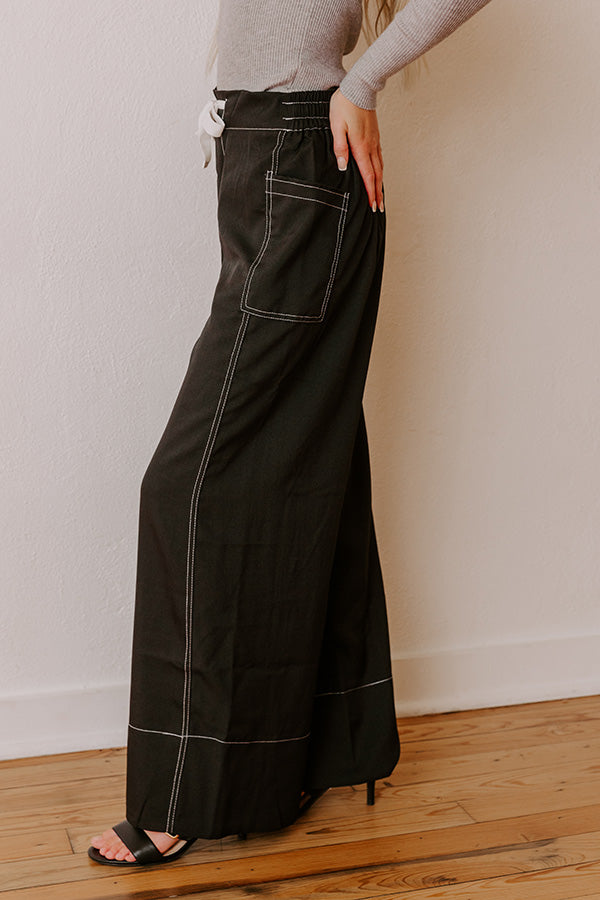 The Lily High Waist Wide Leg Pants in Black Image - 3