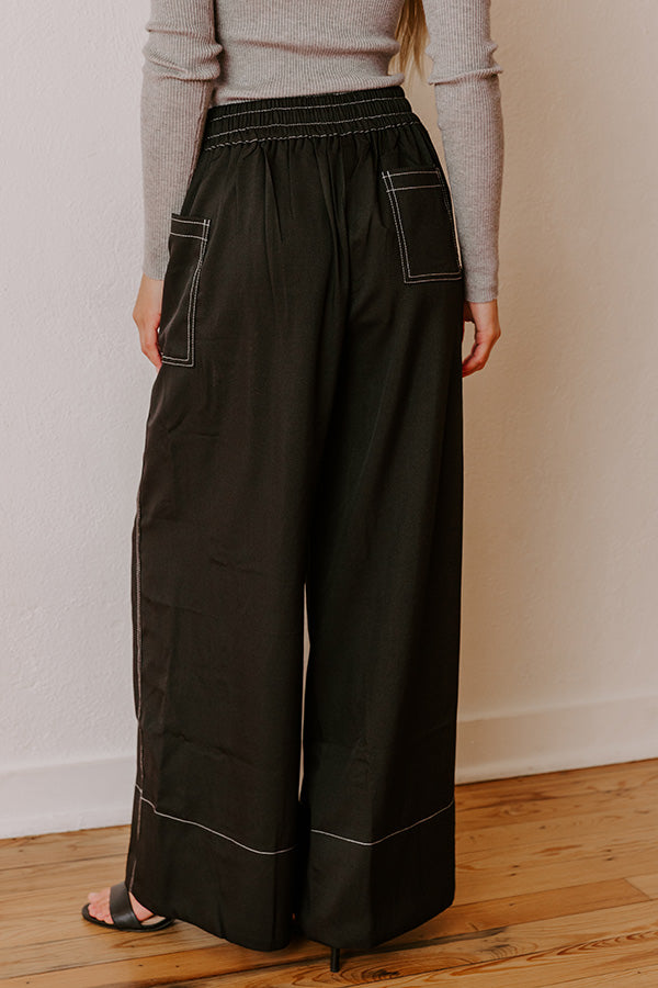 The Lily High Waist Wide Leg Pants in Black Image - 4
