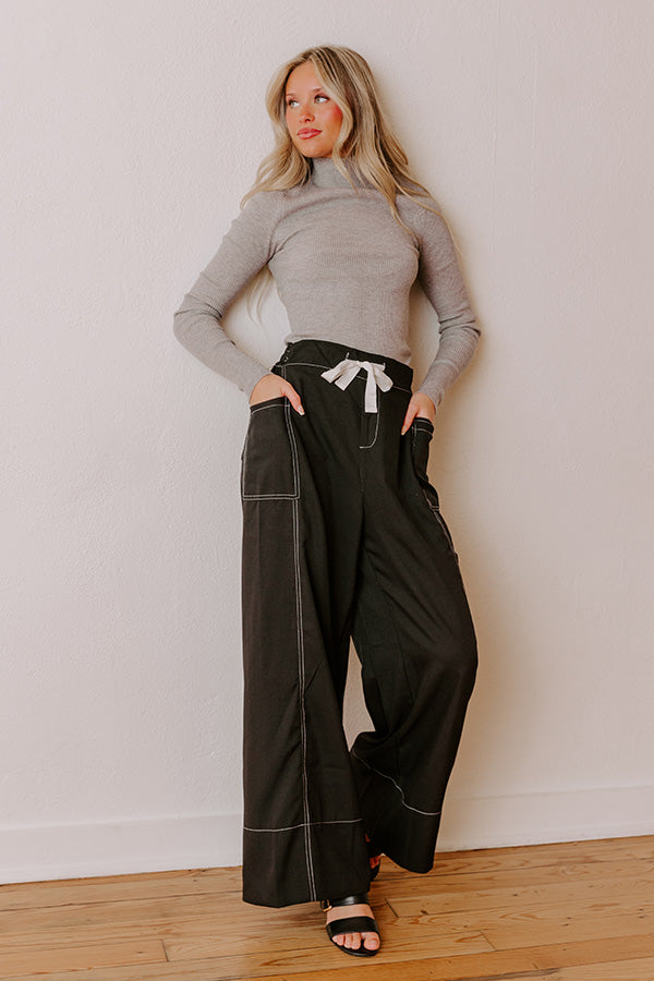 The Lily High Waist Wide Leg Pants in Black Image - 1
