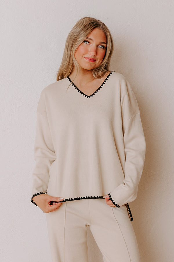 Serene Energy Knit Sweater Top Image - 3