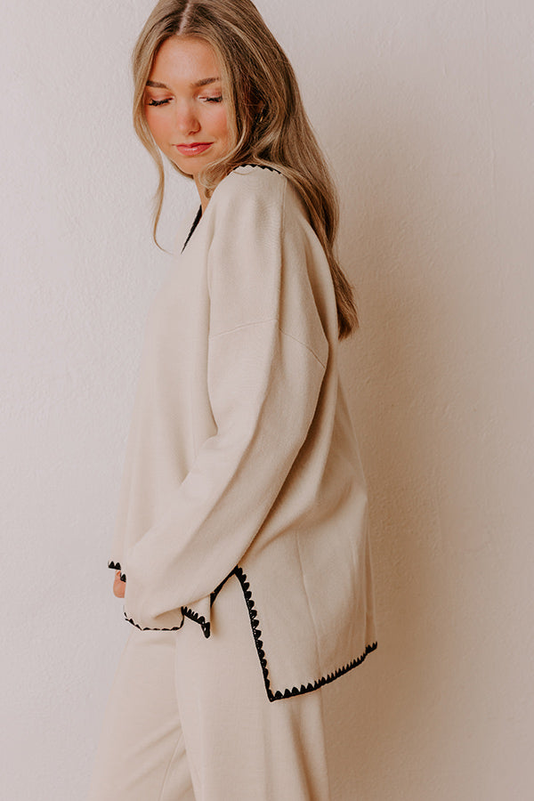 Serene Energy Knit Sweater Top Image - 4