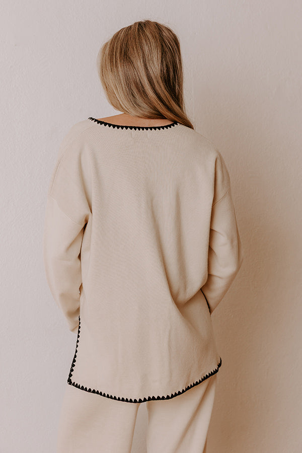 Serene Energy Knit Sweater Top Image - 2