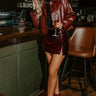 Shimmer Scene High Waist Sequin Mini Skirt in Merlot Image - 1