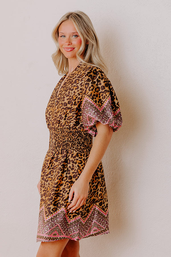 Wildly Chic Satin Leopard Mini Dress Image - 3