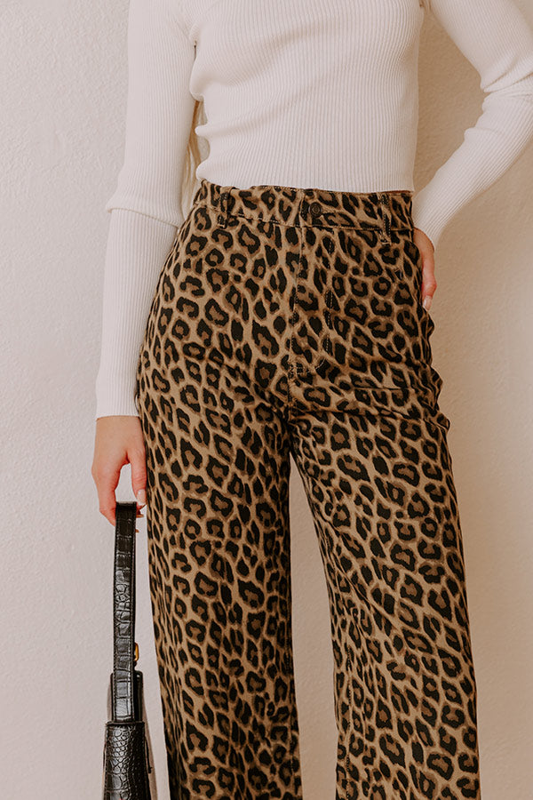 The Gianna High Waist Leopard Wide Leg Jean Image - 3