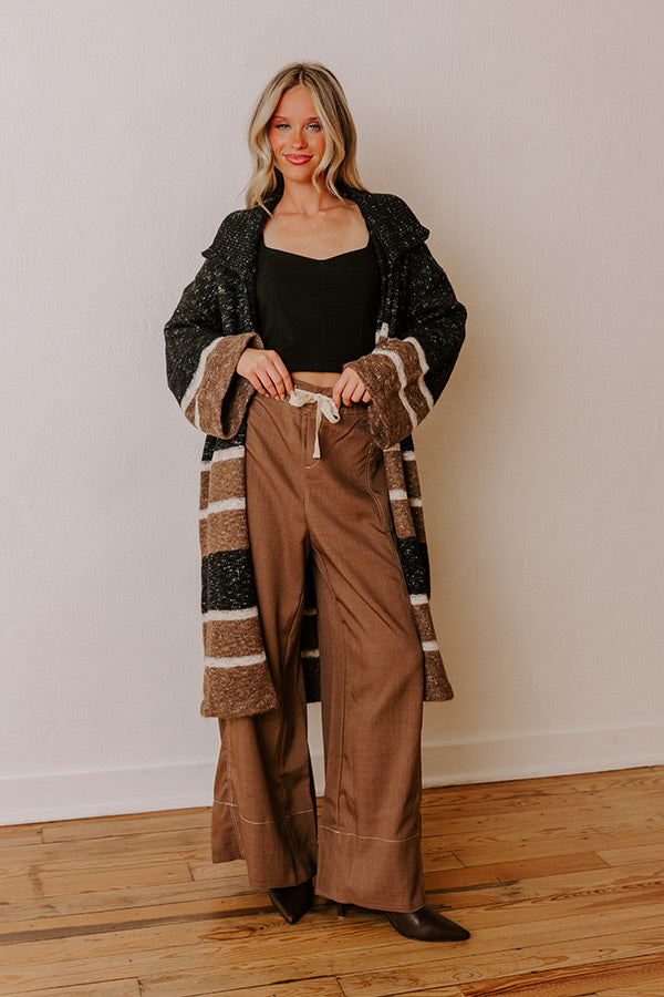 The Lily High Waist Wide Leg Pants in Mocha Image - 1