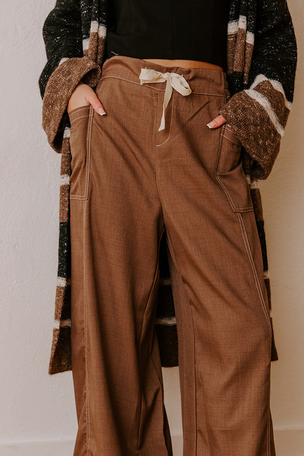 The Lily High Waist Wide Leg Pants in Mocha Image - 5